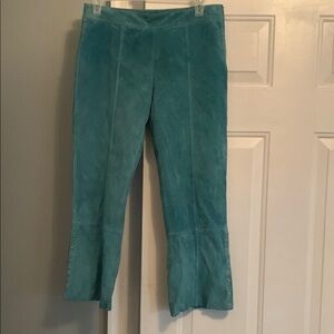 Danier Teal Suede Cropped Pants